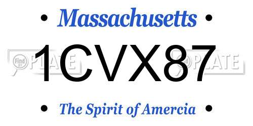 1CVX87 Massachusetts License Plate