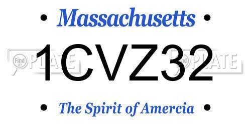 1CVZ32 Massachusetts License Plate