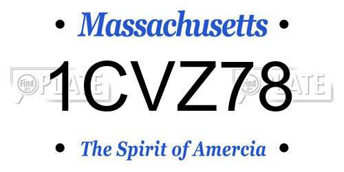 1CVZ78 Massachusetts License Plate