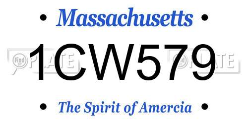 1CW579 Massachusetts License Plate