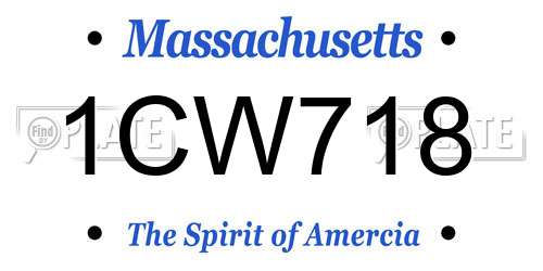 1CW718 Massachusetts License Plate