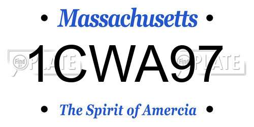 1CWA97 Massachusetts License Plate