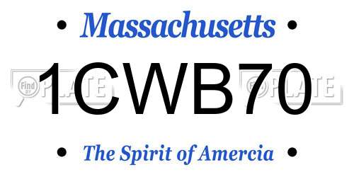 1CWB70 Massachusetts License Plate