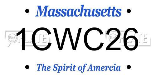 1CWC26 Massachusetts License Plate