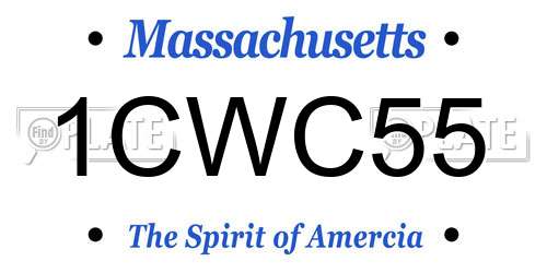 1CWC55 Massachusetts License Plate