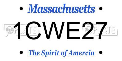 1CWE27 Massachusetts License Plate