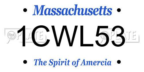 1CWL53 Massachusetts License Plate