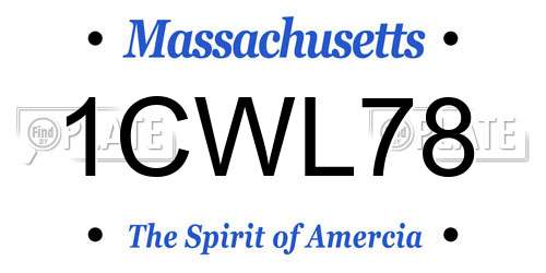 1CWL78 Massachusetts License Plate