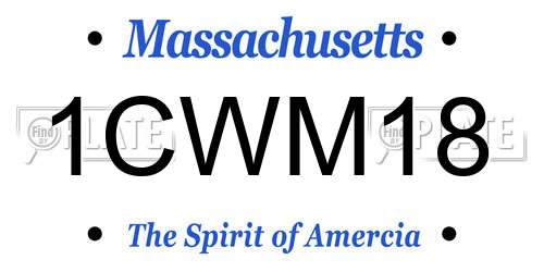 1CWM18 Massachusetts License Plate