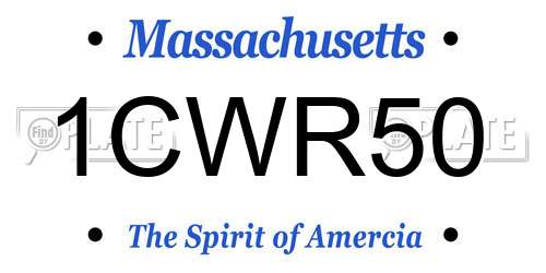 1CWR50 Massachusetts License Plate