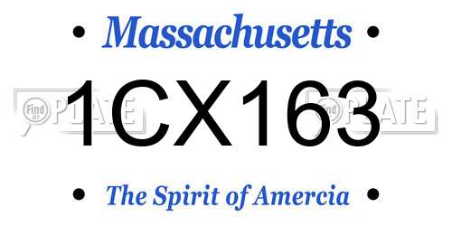 1CX163 Massachusetts License Plate