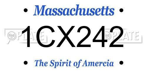 1CX242 Massachusetts License Plate