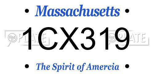 1CX319 Massachusetts License Plate