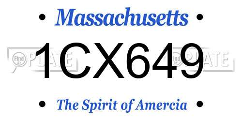 1CX649 Massachusetts License Plate