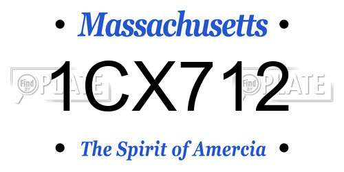 1CX712 Massachusetts License Plate