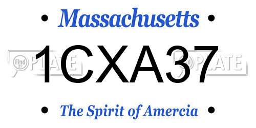 1CXA37 Massachusetts License Plate