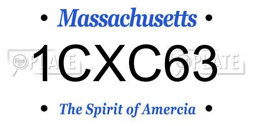 1CXC63 Massachusetts License Plate