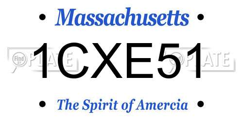1CXE51 Massachusetts License Plate