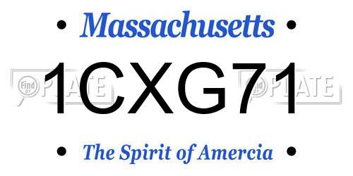 1CXG71 Massachusetts License Plate