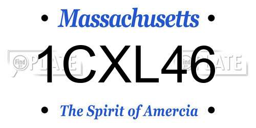 1CXL46 Massachusetts License Plate
