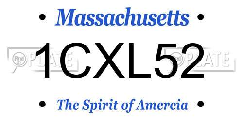 1CXL52 Massachusetts License Plate