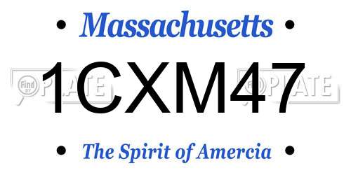 1CXM47 Massachusetts License Plate