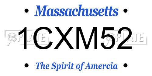 1CXM52 Massachusetts License Plate