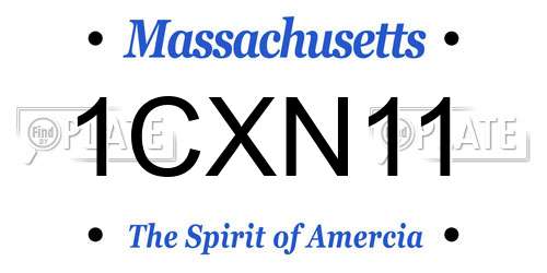 1CXN11 Massachusetts License Plate