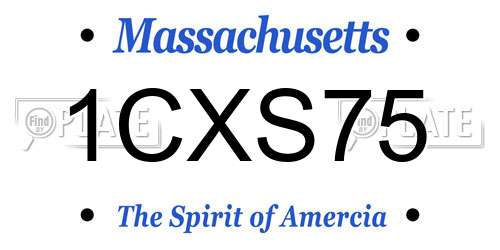1CXS75 Massachusetts License Plate