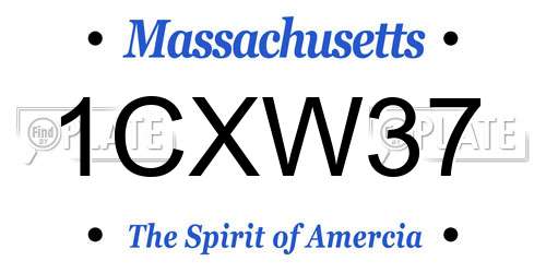 1CXW37 Massachusetts License Plate