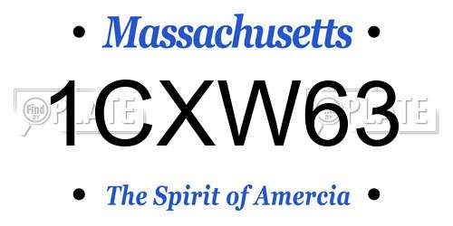 1CXW63 Massachusetts License Plate