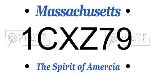 1CXZ79 Massachusetts License Plate