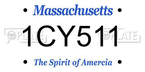 1CY511 Massachusetts License Plate