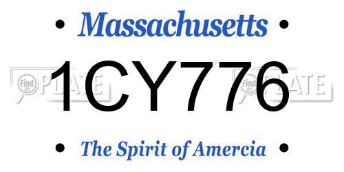 1CY776 Massachusetts License Plate