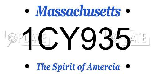 1CY935 Massachusetts License Plate