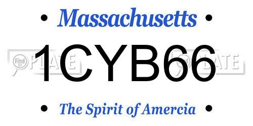 1CYB66 Massachusetts License Plate