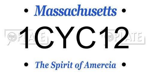 1CYC12 Massachusetts License Plate