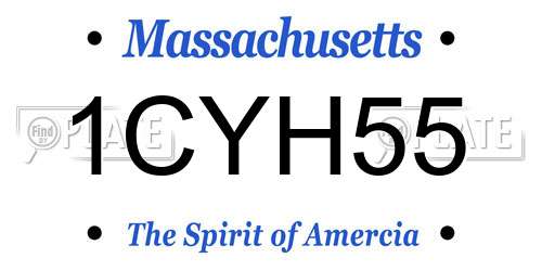 1CYH55 Massachusetts License Plate
