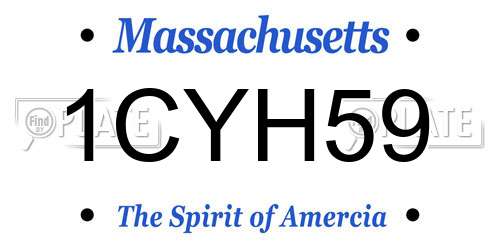 1CYH59 Massachusetts License Plate