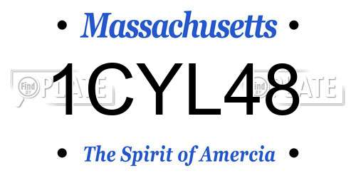 1CYL48 Massachusetts License Plate