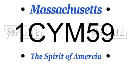 1CYM59 Massachusetts License Plate