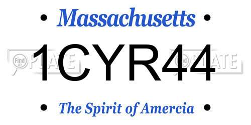 1CYR44 Massachusetts License Plate