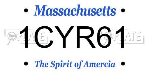 1CYR61 Massachusetts License Plate