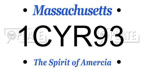 1CYR93 Massachusetts License Plate