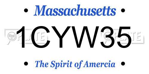 1CYW35 Massachusetts License Plate