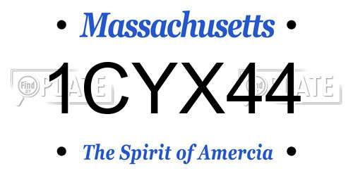 1CYX44 Massachusetts License Plate