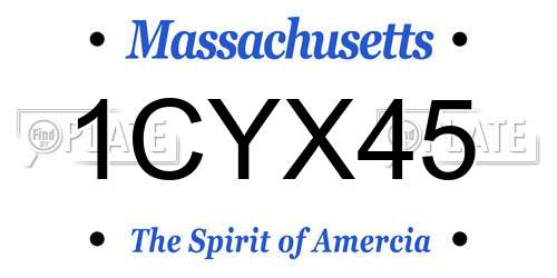1CYX45 Massachusetts License Plate