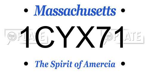 1CYX71 Massachusetts License Plate