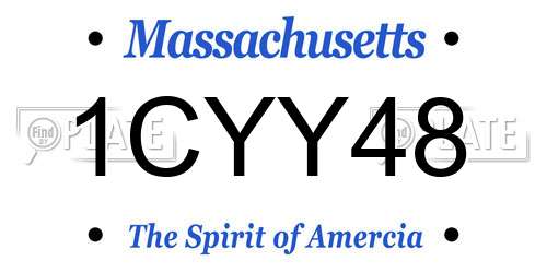1CYY48 Massachusetts License Plate