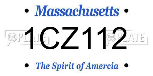 1CZ112 Massachusetts License Plate